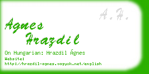 agnes hrazdil business card